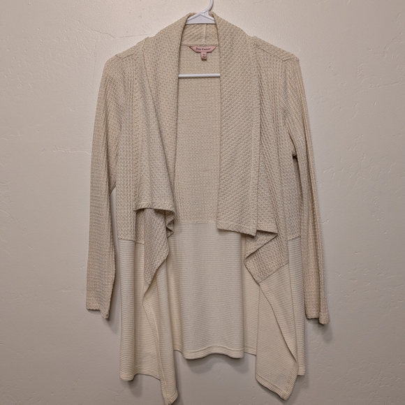 Y2K Juicy Couture Gold Shimmer Drape Cardigan Waterfall Hem - Picture 12 of 13